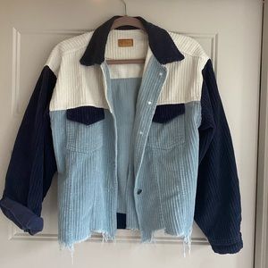 Blue shaded corduroy jacket